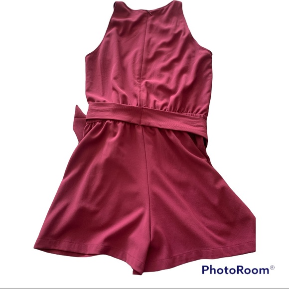 BISHOP + YOUNG Sunset Tie Waist Sleeveless Romper Fuchsia XS/S - Picture 4 of 6